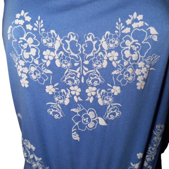 Size 8 Light Blue & White Floral Strappy Stretchy Jumpsuit - Picture 3 of 8